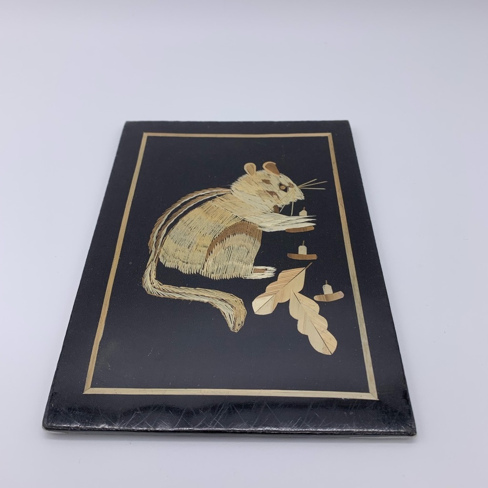 Blangladesh Aarong Wall Art Handmade Golden Brown Squirrel with Nuts & Leaves